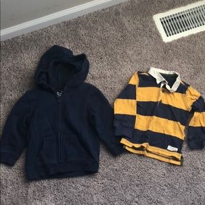 Boys zip up and long sleeve polo set